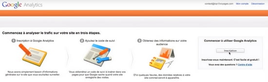 S'inscrire sur Google Analytics