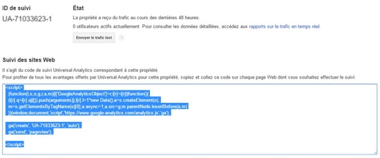 Code de suivi Google Analytics