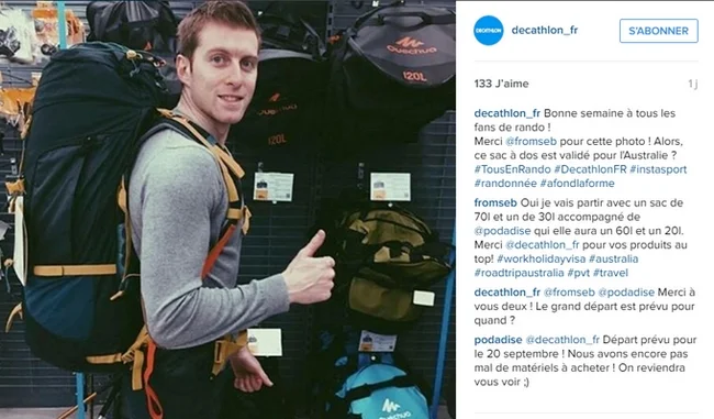 Decathlon engage ses abonnés sur Instagram